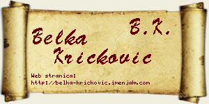 Belka Kričković vizit kartica